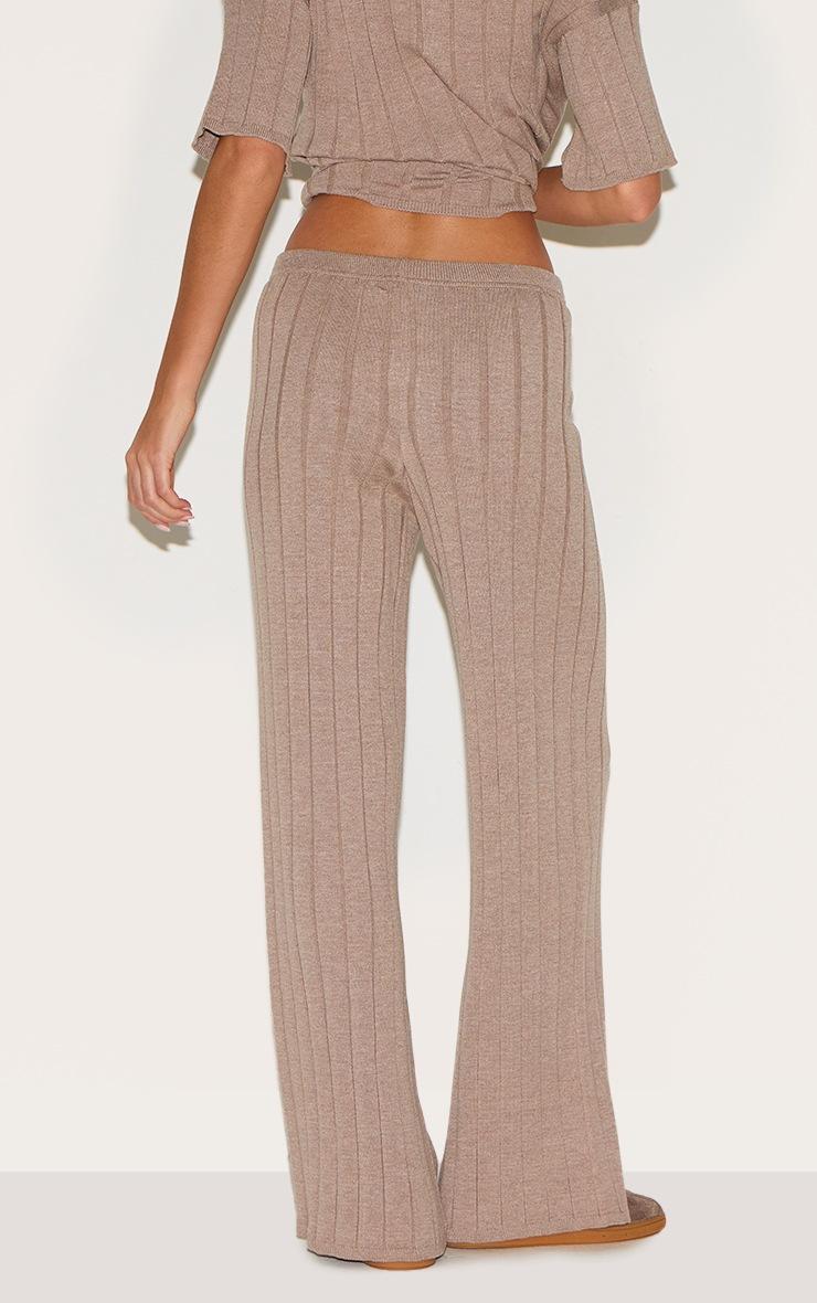Pretty Little Thing Mocha Wide Rib Knit Pants