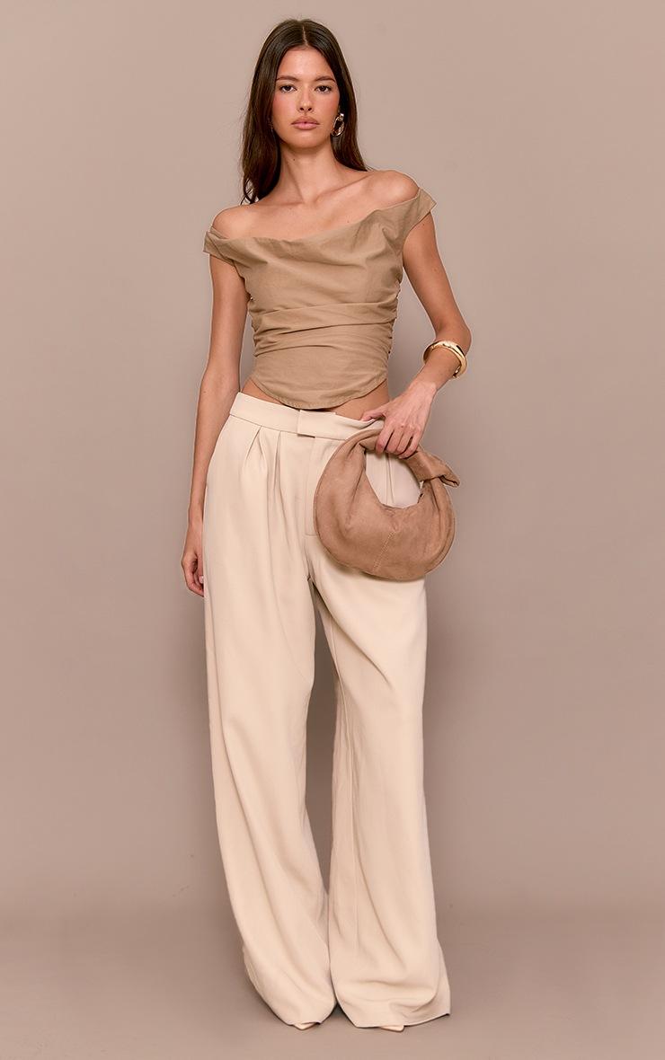 Pretty Little Thing Mushroom Ruched Corset Top