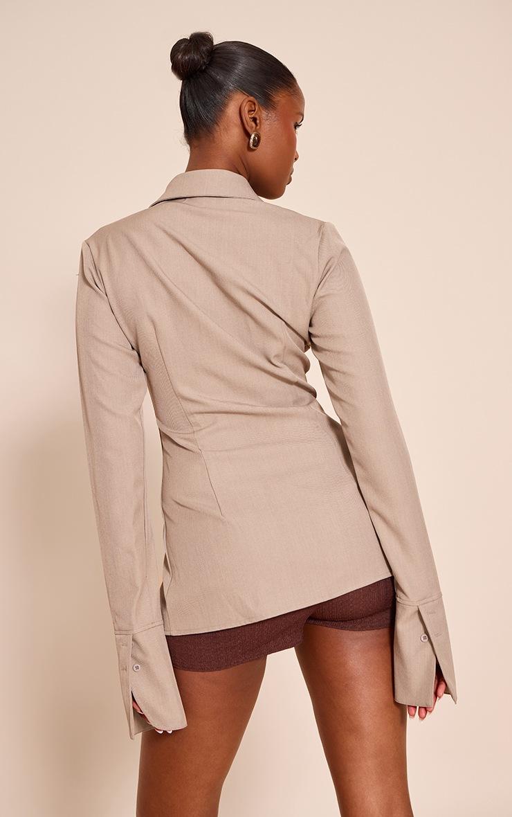 Pretty Little Thing Mushroom Woven Fitted Shirt