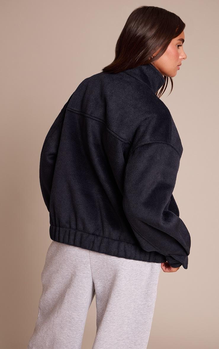 Pretty Little Thing Navy Funnel Neck Bomber Jacket