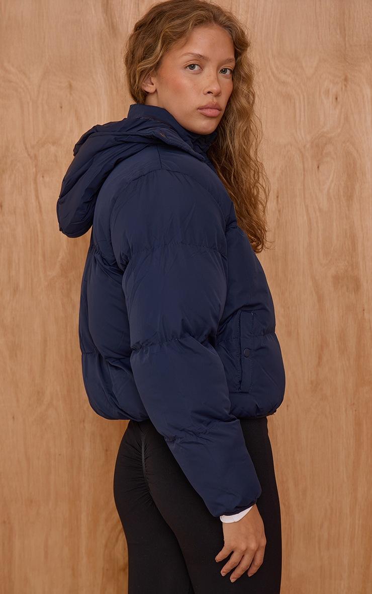 Pretty Little Thing Navy Hooded Puffer Coat