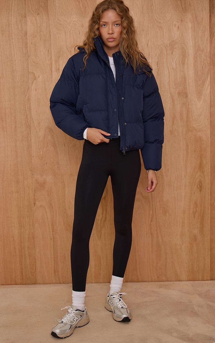 Pretty Little Thing Navy Hooded Puffer Coat