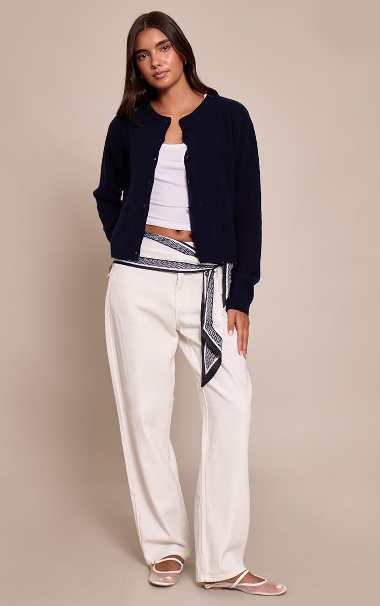 Pretty Little Thing Navy Round Neck Knit Cardigan