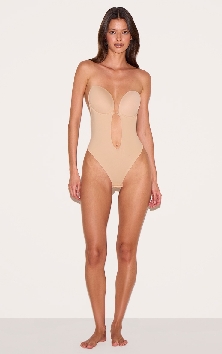 Pretty Little Thing Nude Shapewear Plunge Body