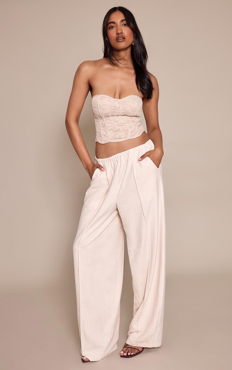 Pretty Little Thing Nude Textured Lace Back Corset