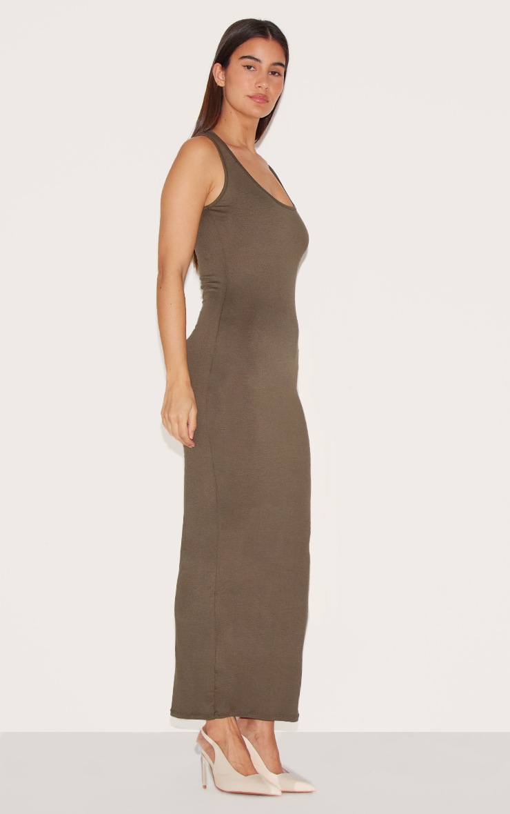 Pretty Little Thing Olive Basic Simple Maxi Dress
