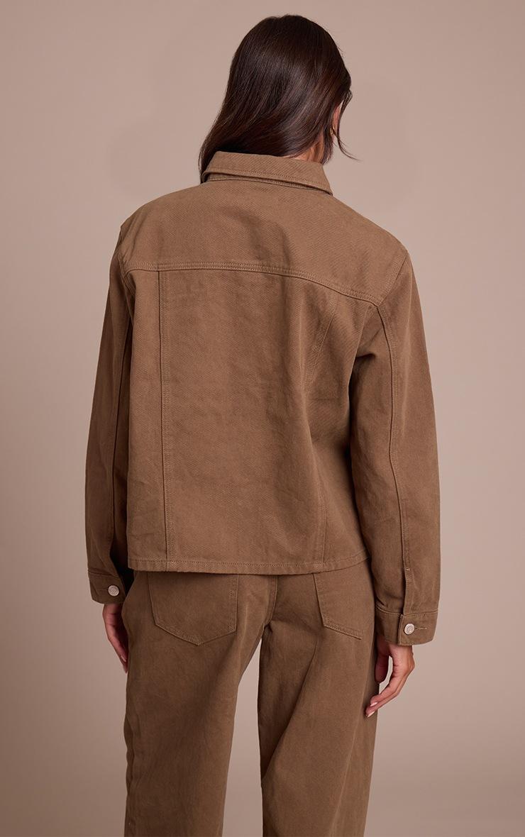 Pretty Little Thing Olive Oversized Denim Shirt