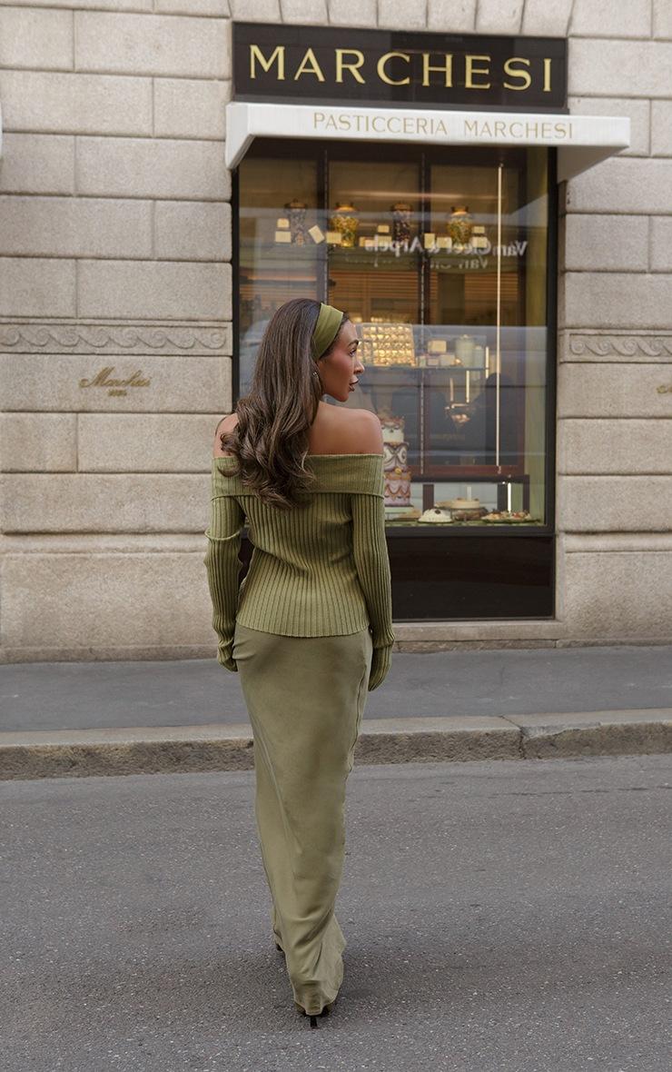 Pretty Little Thing Olive Tencel Maxi Skirt