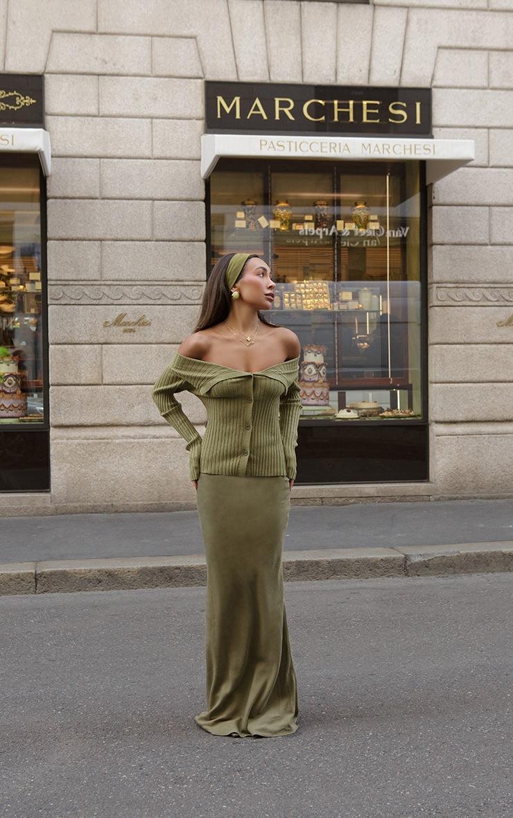 Pretty Little Thing Olive Tencel Maxi Skirt