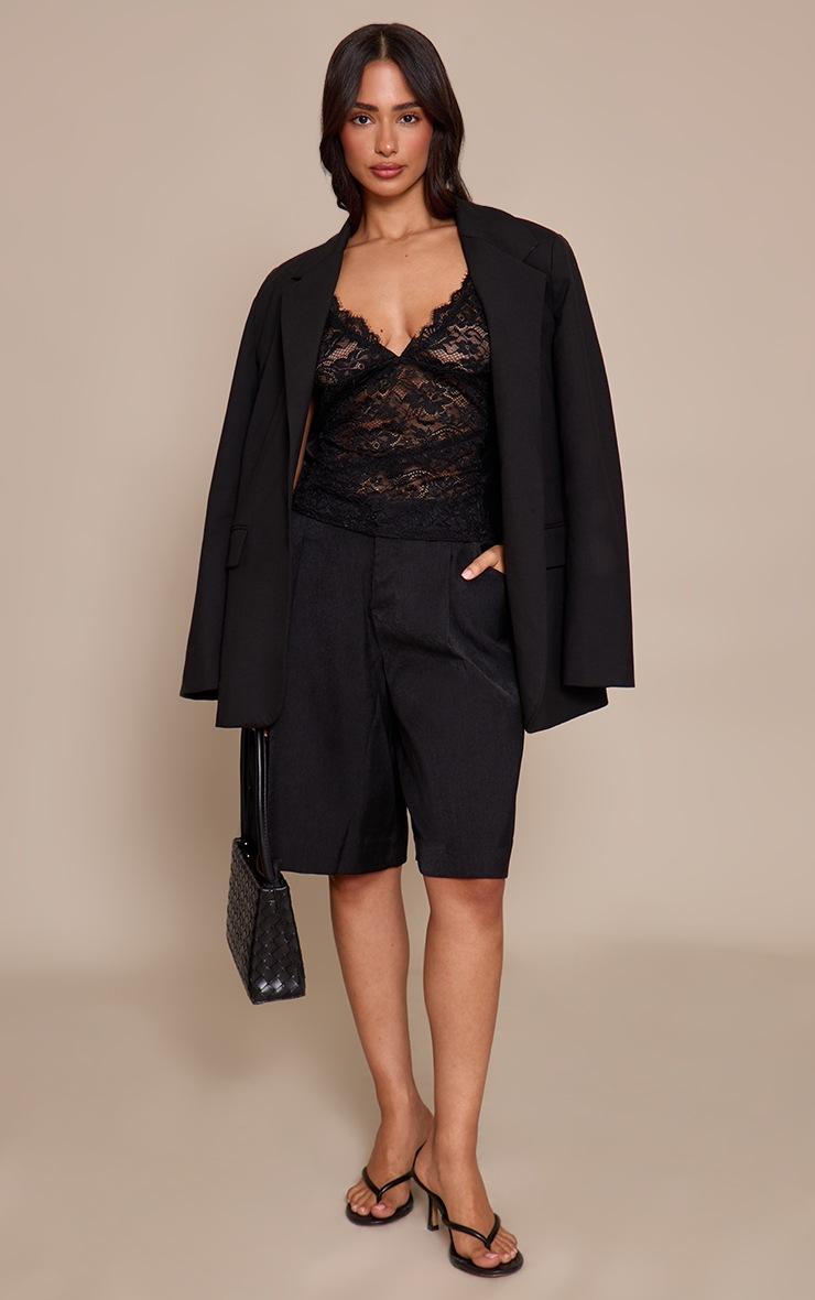 Pretty Little Thing Petite Black Lace Flowy Cami