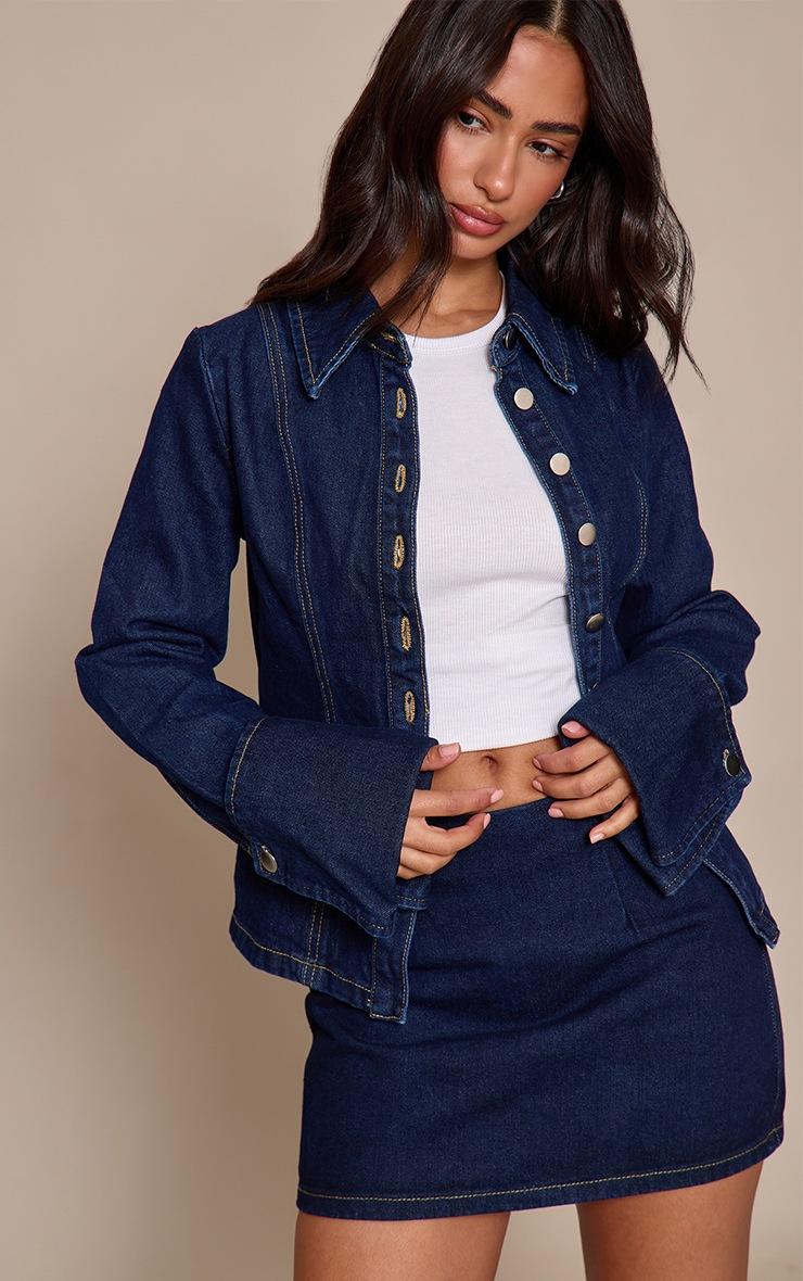 Pretty Little Thing Petite Indigo Denim Mini Skirt