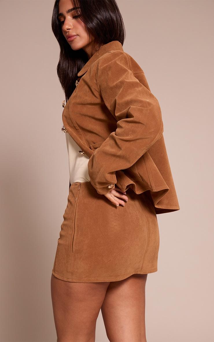 Pretty Little Thing Petite Tan Suede Mini Skirt