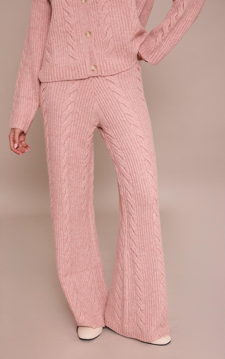 Pretty Little Thing Pink Cable Knit Pants