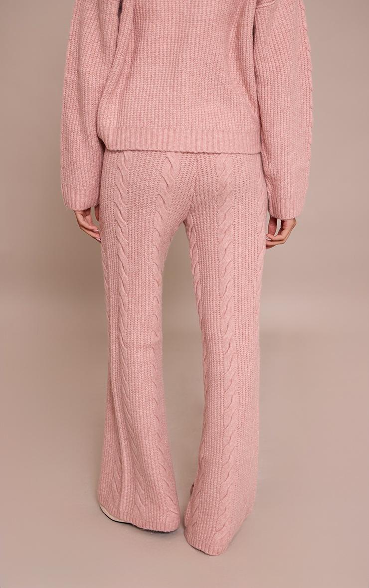 Pretty Little Thing Pink Cable Knit Pants