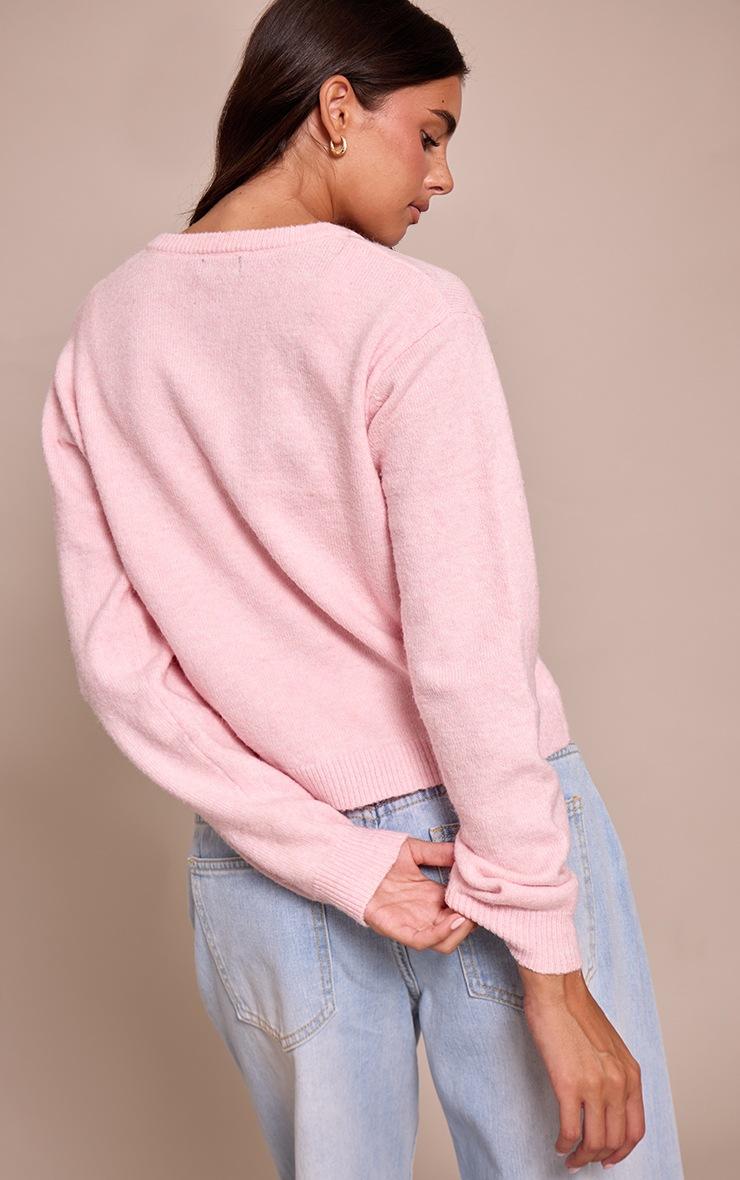 Pretty Little Thing Pink Crew Neck Knit Cardigan