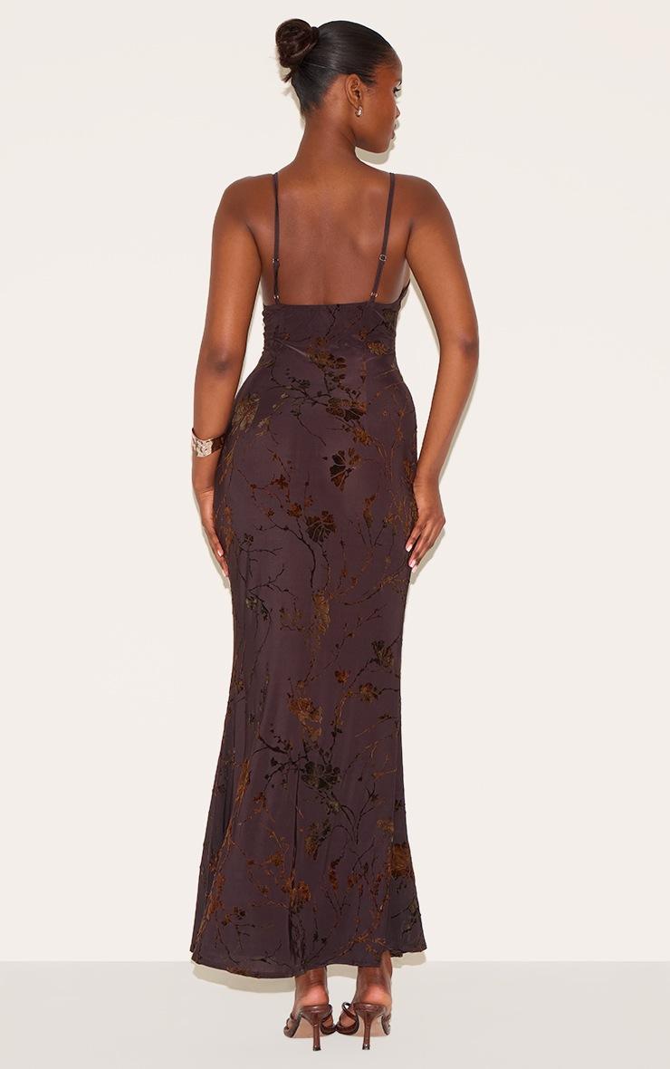 Pretty Little Thing Plum Devore V-neck Maxi Dress
