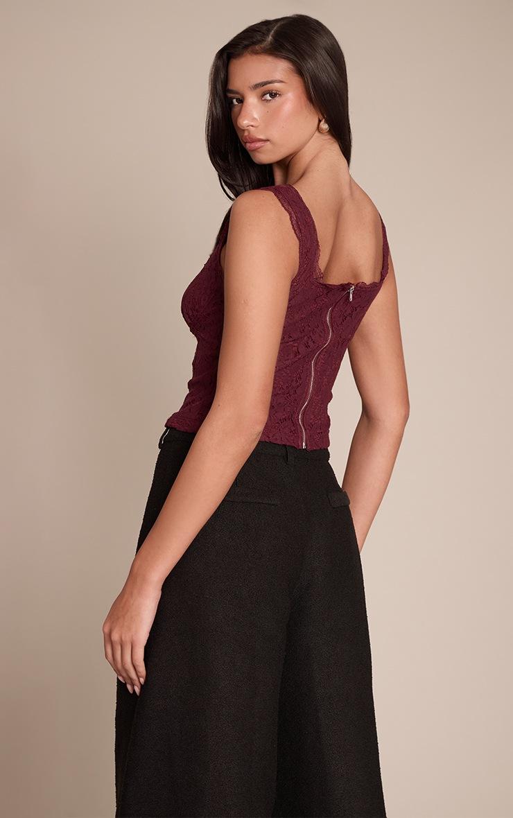 Pretty Little Thing Plum Lace Crop Corset