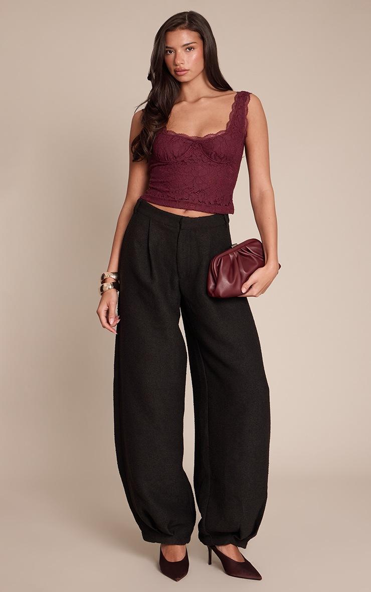 Pretty Little Thing Plum Lace Crop Corset