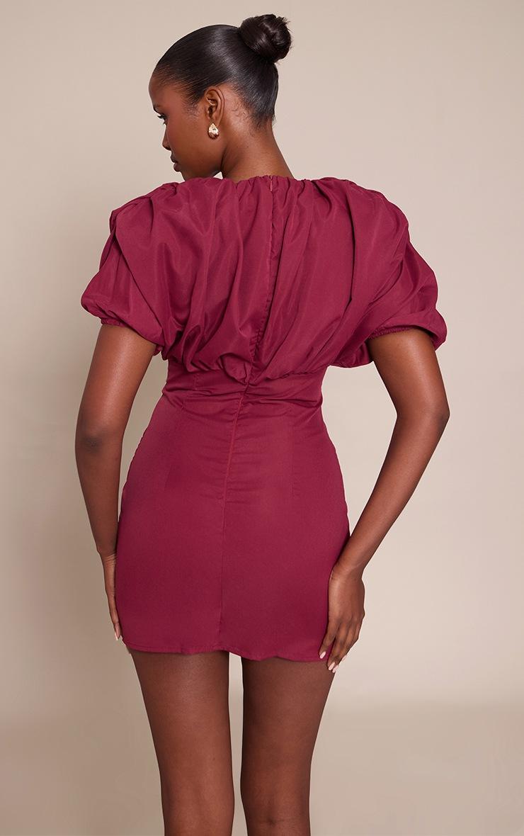 Pretty Little Thing Plum Puff Detail Bodycon Dress