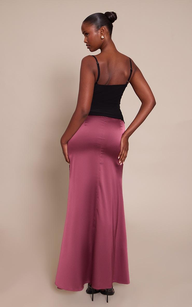 Pretty Little Thing Plum Satin Floaty Maxi Skirt
