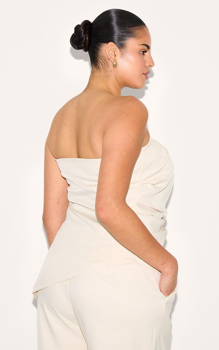 Pretty Little Thing Plus Almond Tailored Woven Top