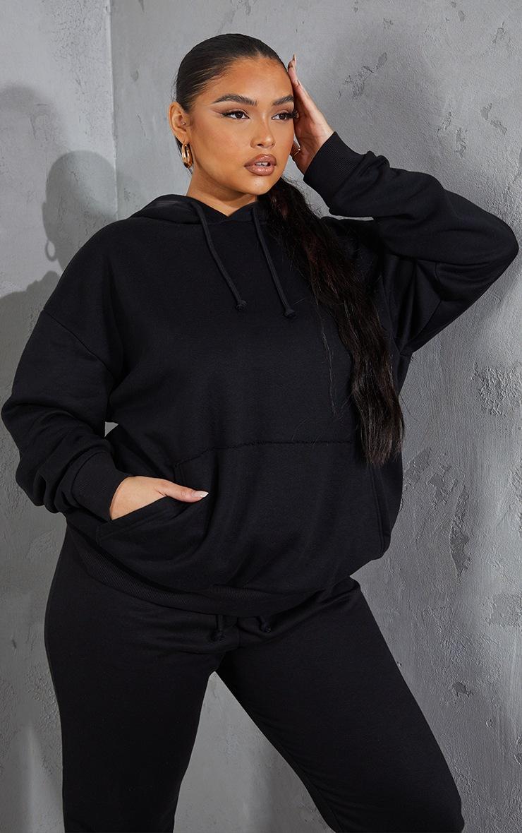 Pretty Little Thing Plus Black Basic Hoodie
