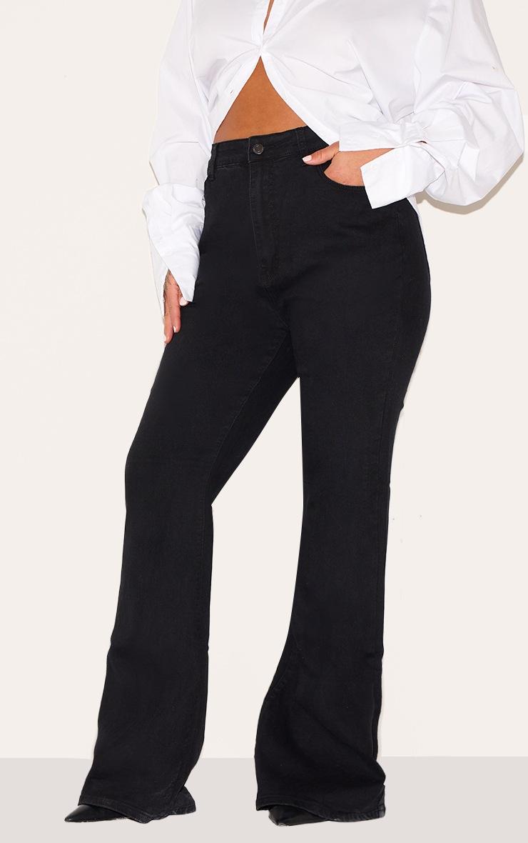 Pretty Little Thing Plus Black Flare Denim Jeans