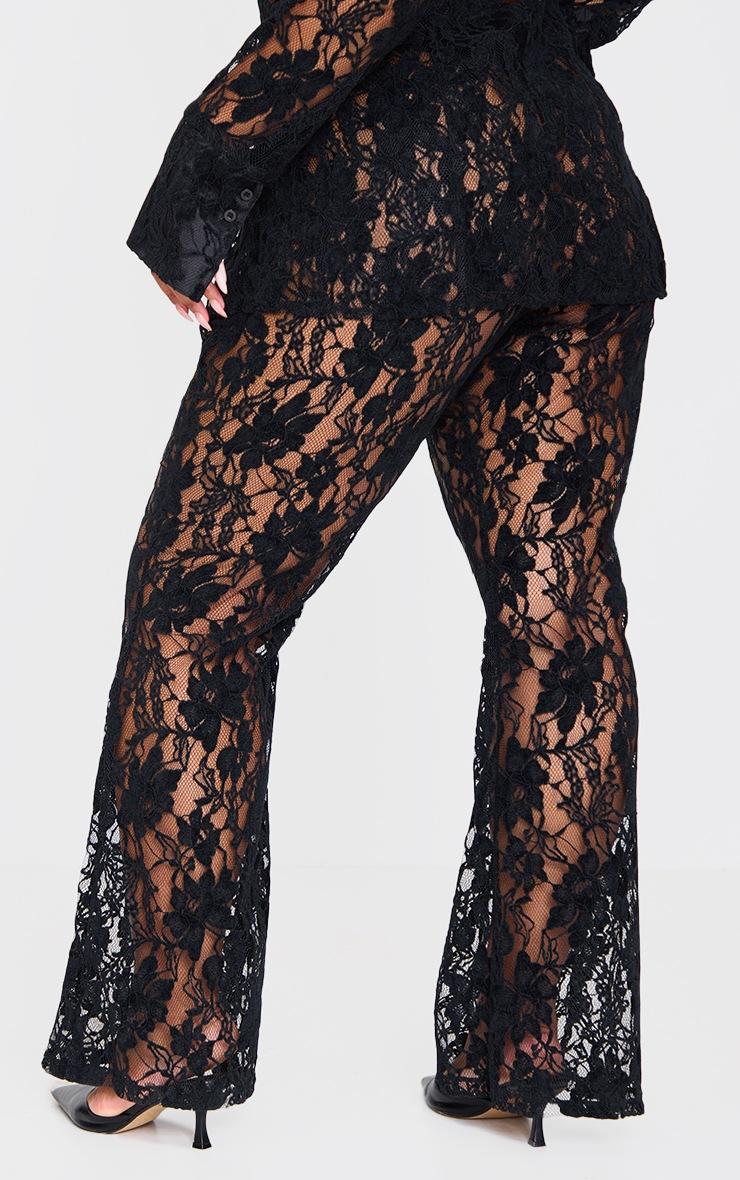 Pretty Little Thing Plus Black Sheer Lace Pants