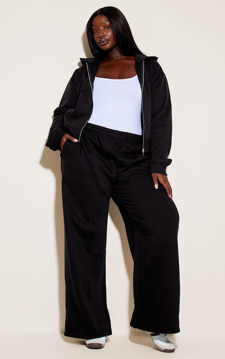 Pretty Little Thing Plus Black Zip Through Hoodie