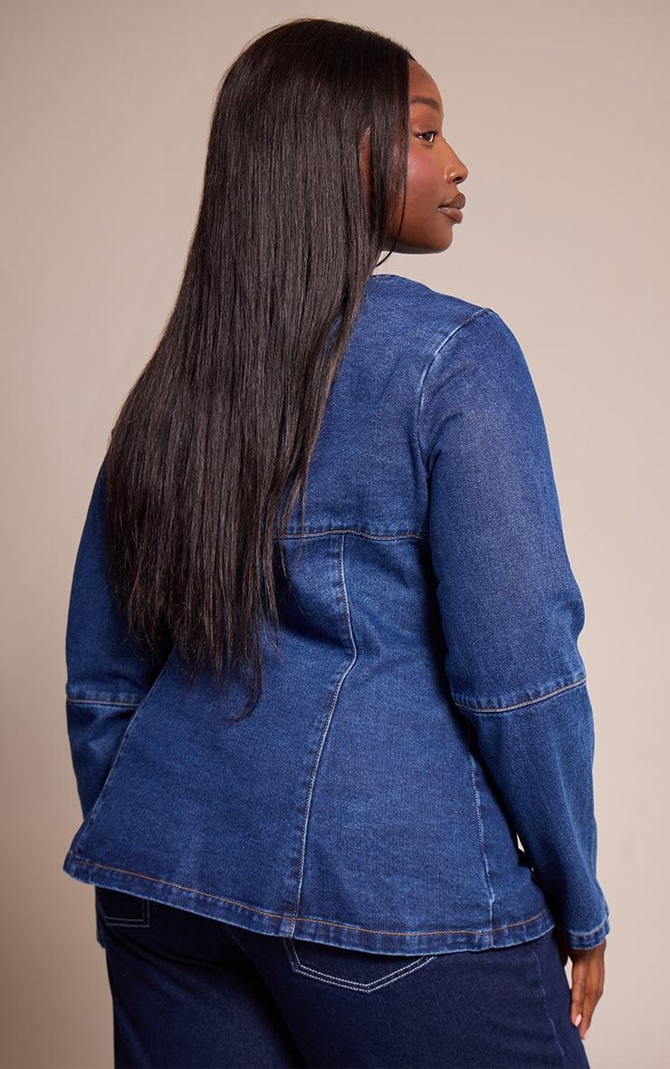 Pretty Little Thing Plus Denim Round Neck Shirt