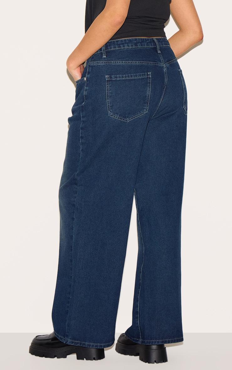 Pretty Little Thing Plus Indigo Wide Leg Jeans