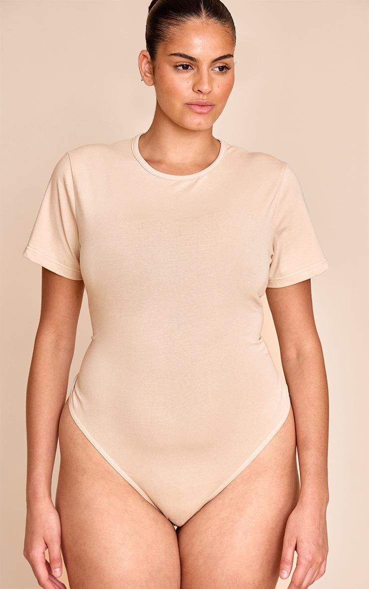 Pretty Little Thing Plus Stone Cap Sleeve Bodysuit