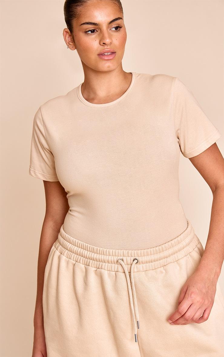 Pretty Little Thing Plus Stone Cap Sleeve Bodysuit