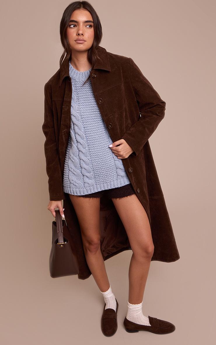 Pretty Little Thing Powder Blue Cable Knit Sweater