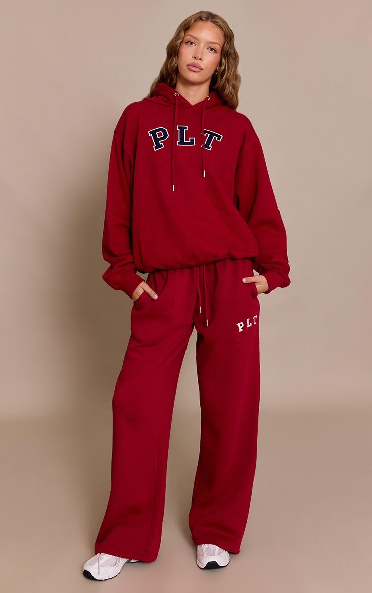 Pretty Little Thing Red Logo Oversized Hoodie