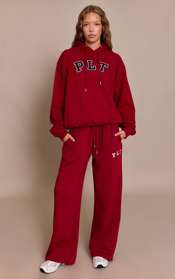 Pretty Little Thing Red Logo Oversized Hoodie