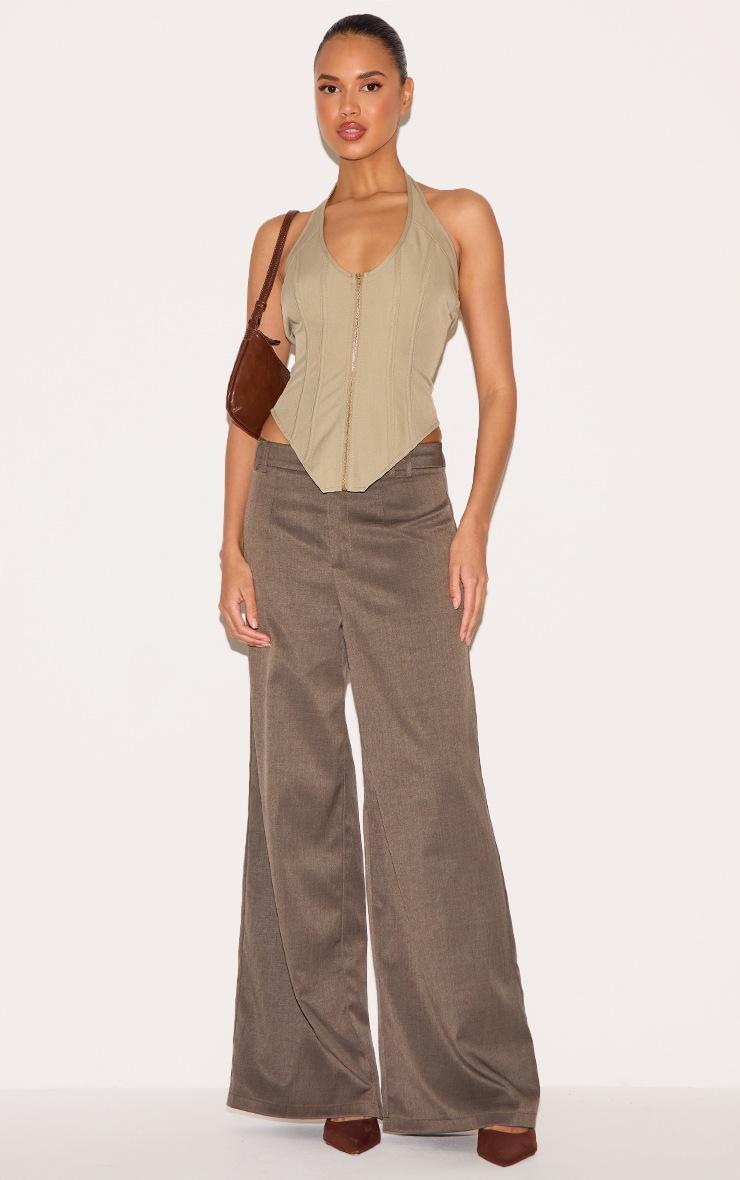 Pretty Little Thing Sage Boned Dip Hem Corset