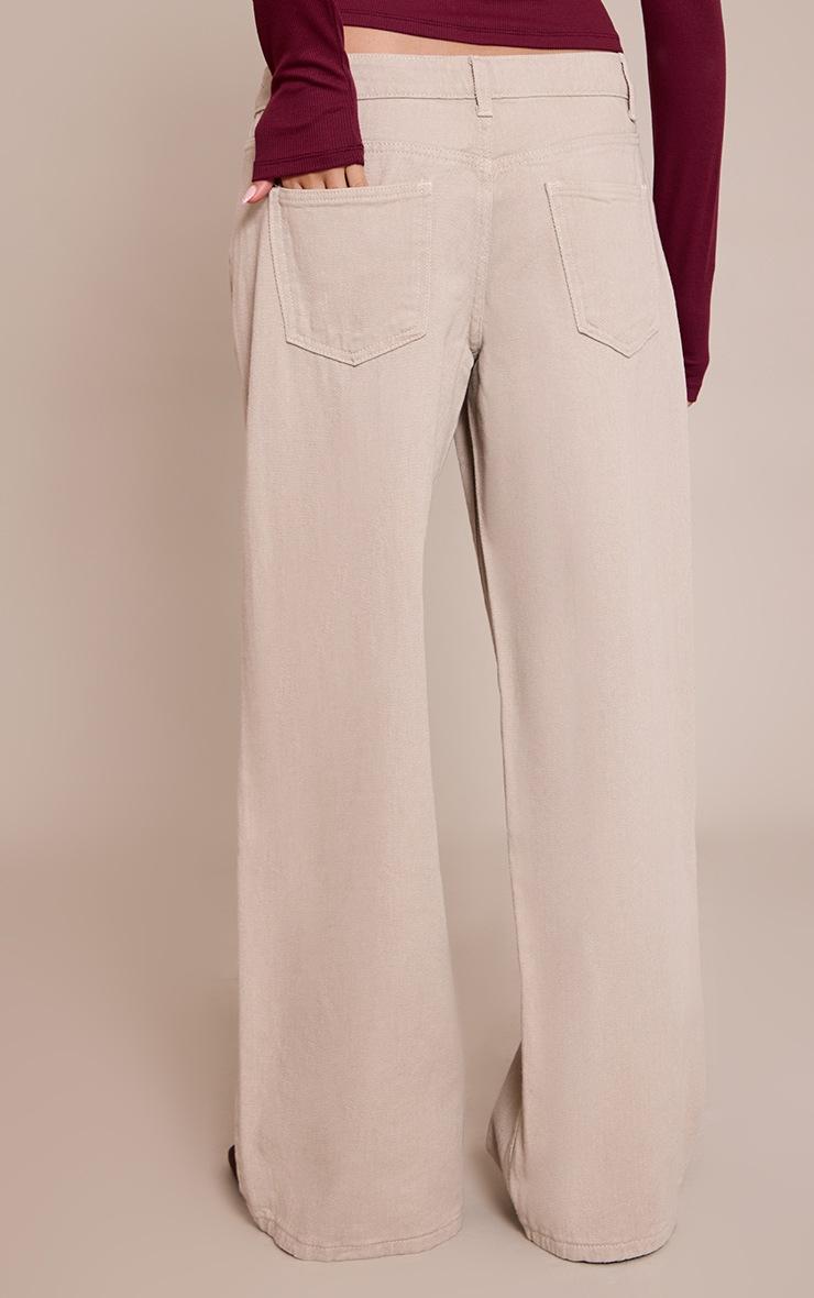 Pretty Little Thing Sand Low Rise Wide Leg Jeans