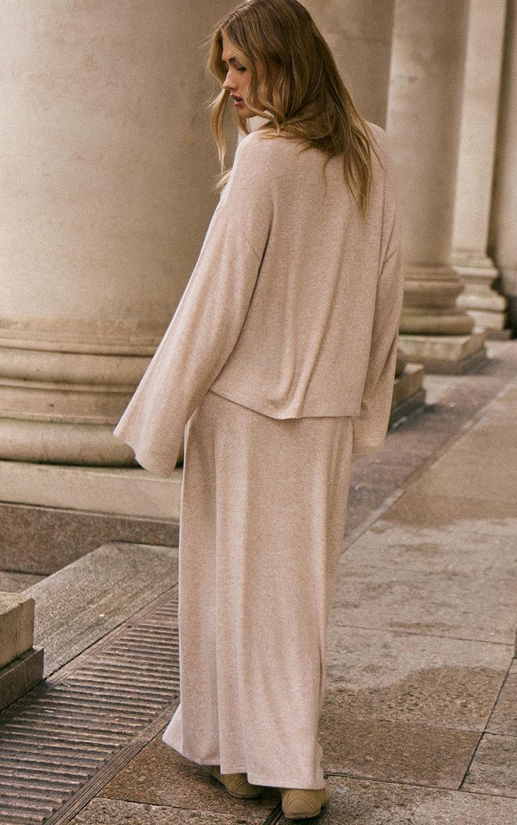 Pretty Little Thing Sand Marl Soft Knit Maxi Skirt