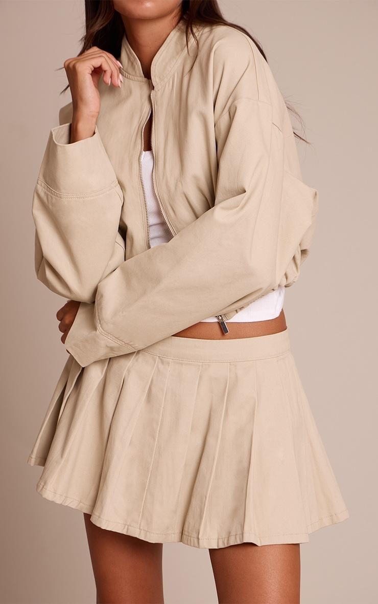 Pretty Little Thing Sand Pleated Denim Mini Skirt