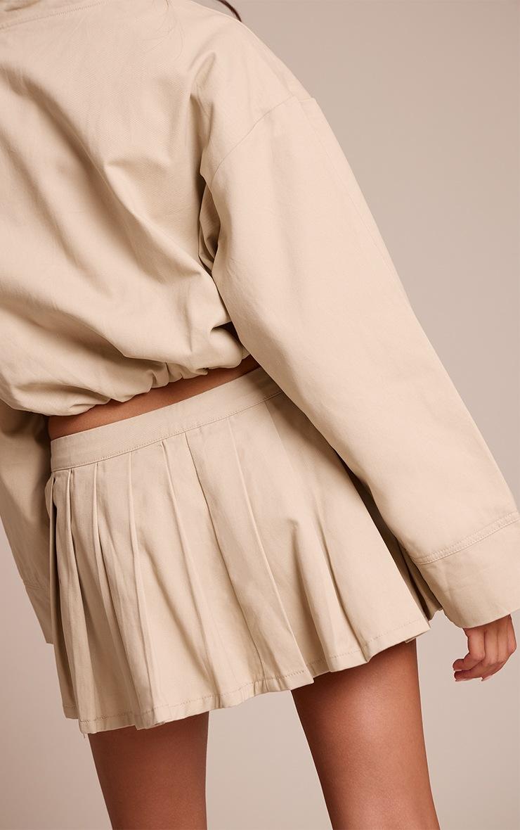 Pretty Little Thing Sand Pleated Denim Mini Skirt