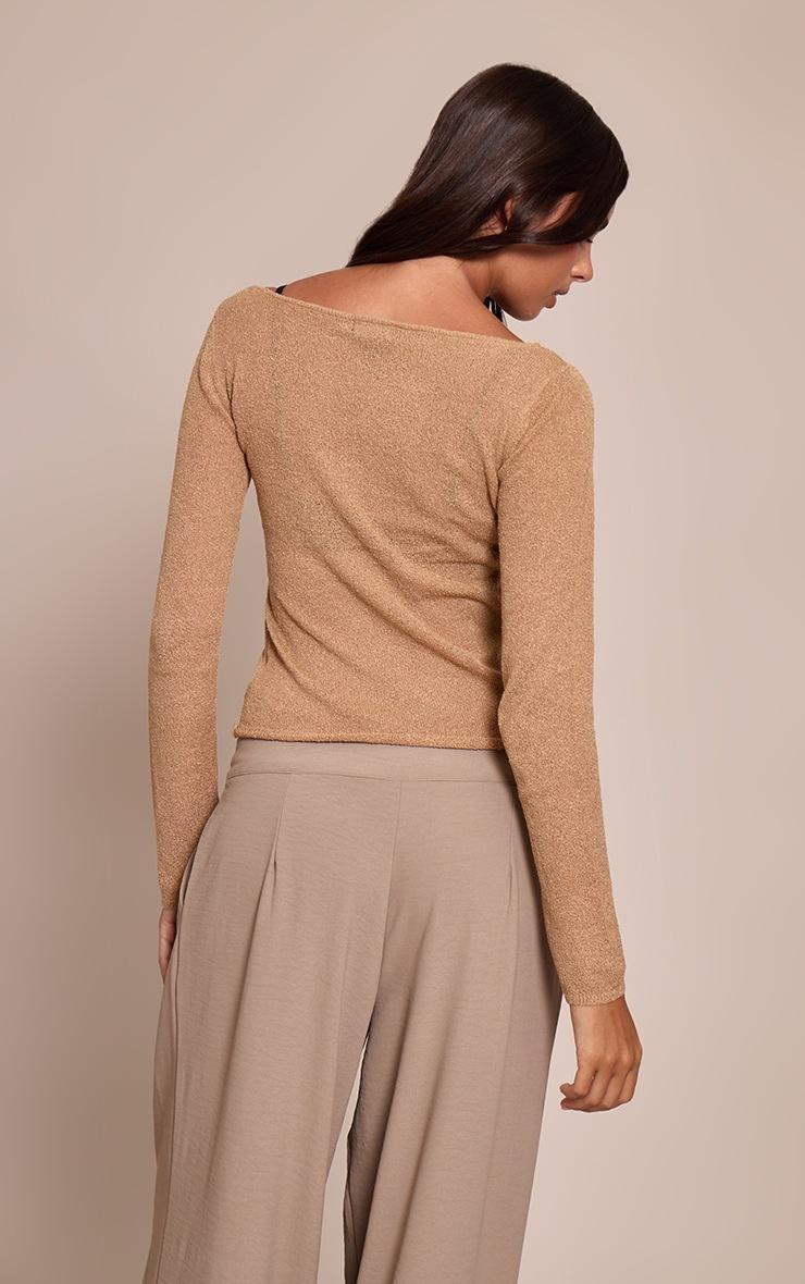 Pretty Little Thing Sand Towelling Fine Knit Top