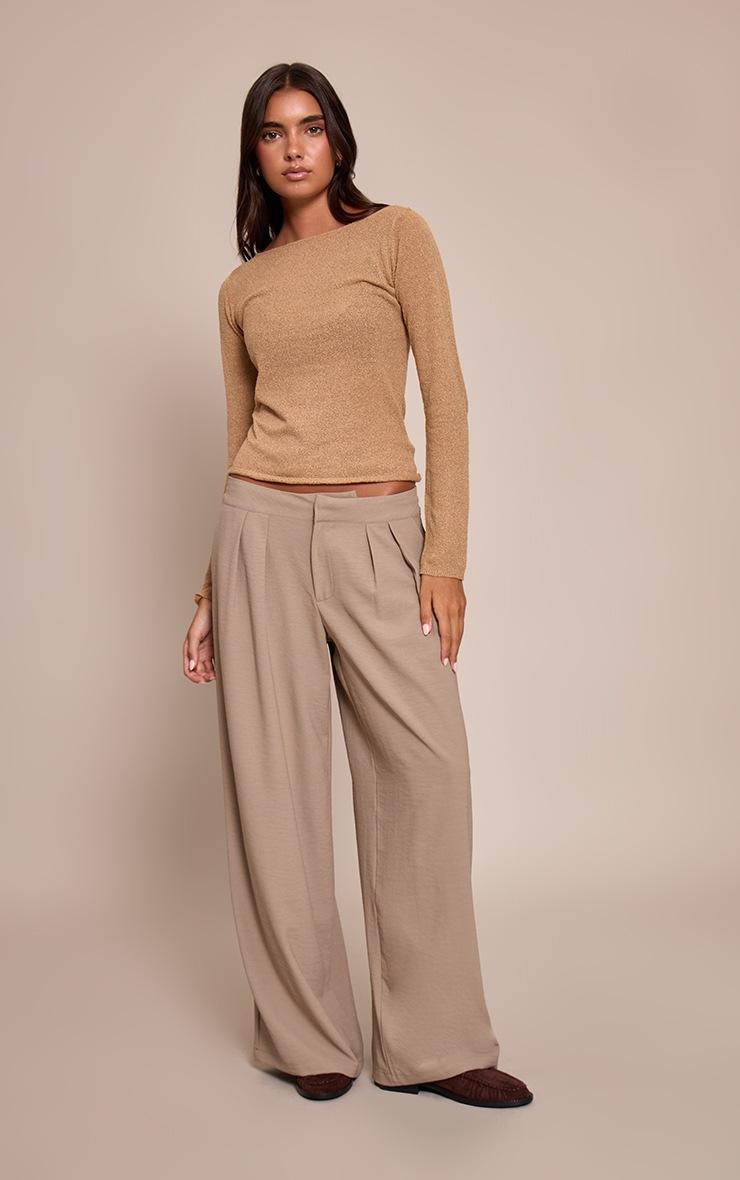 Pretty Little Thing Sand Towelling Fine Knit Top