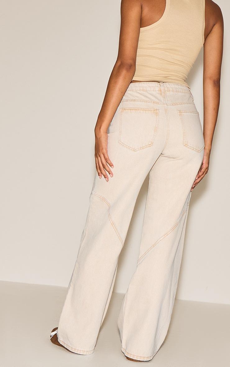 Pretty Little Thing Sand Western Seam Detail Jeans