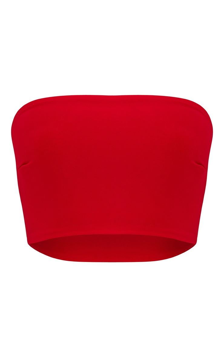 Pretty Little Thing Shape Red Bandeau Crop Top
