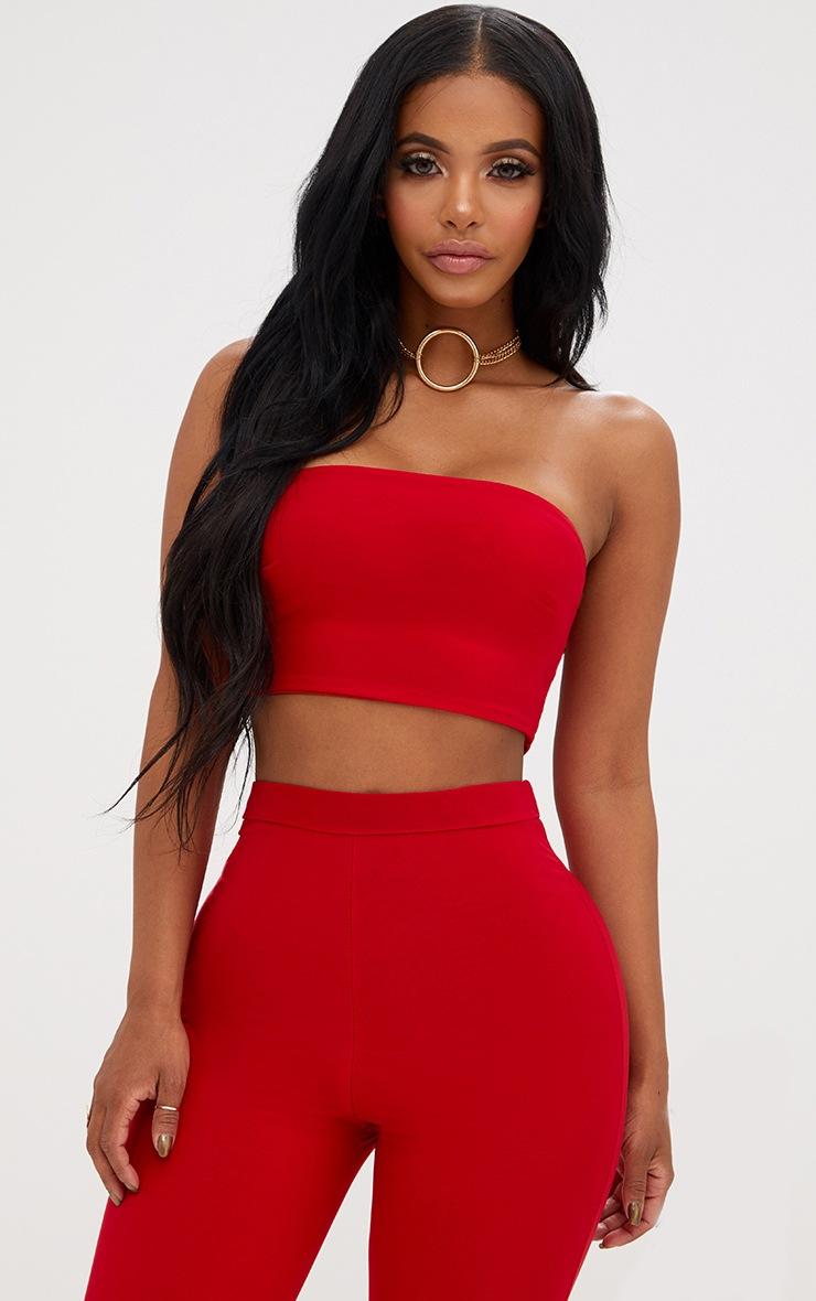 Pretty Little Thing Shape Red Bandeau Crop Top