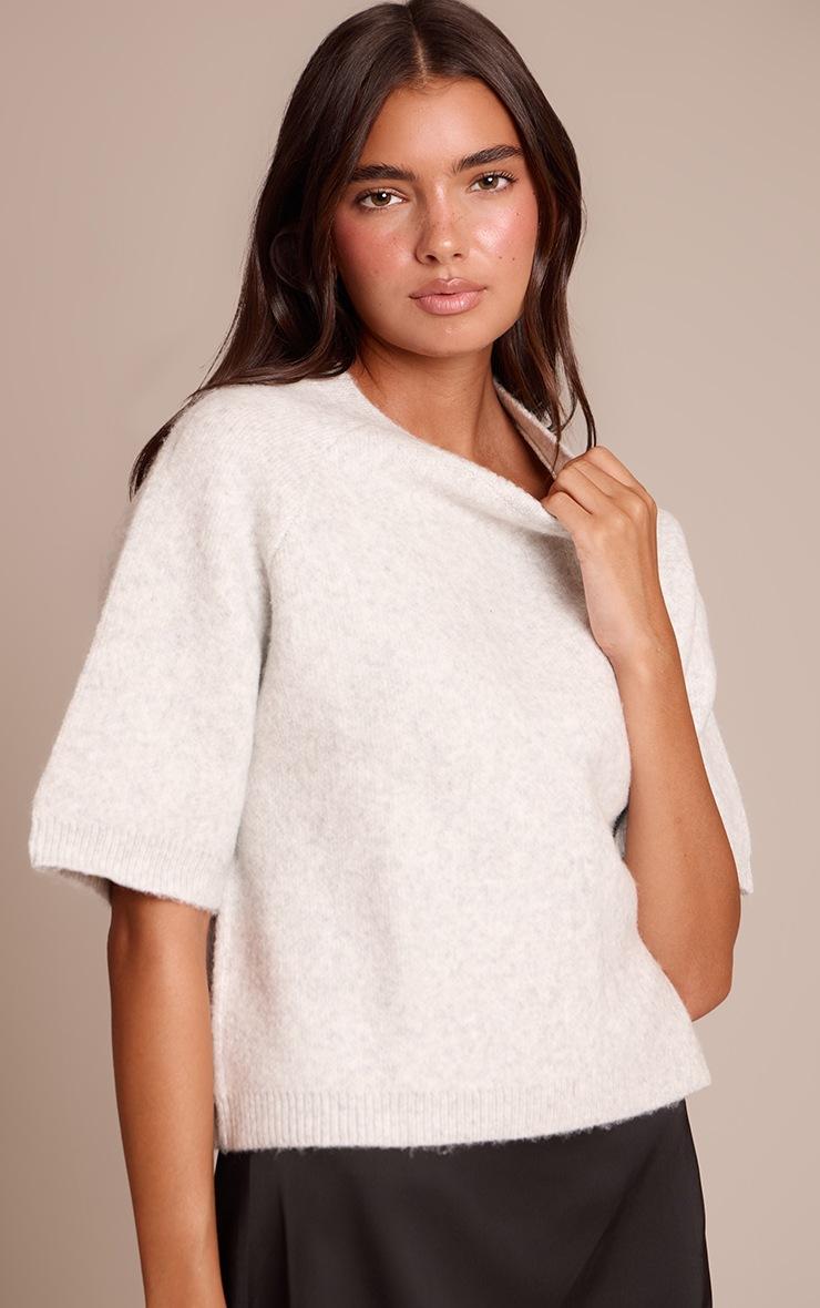 Pretty Little Thing soft Grey Soft Knit T-shirt