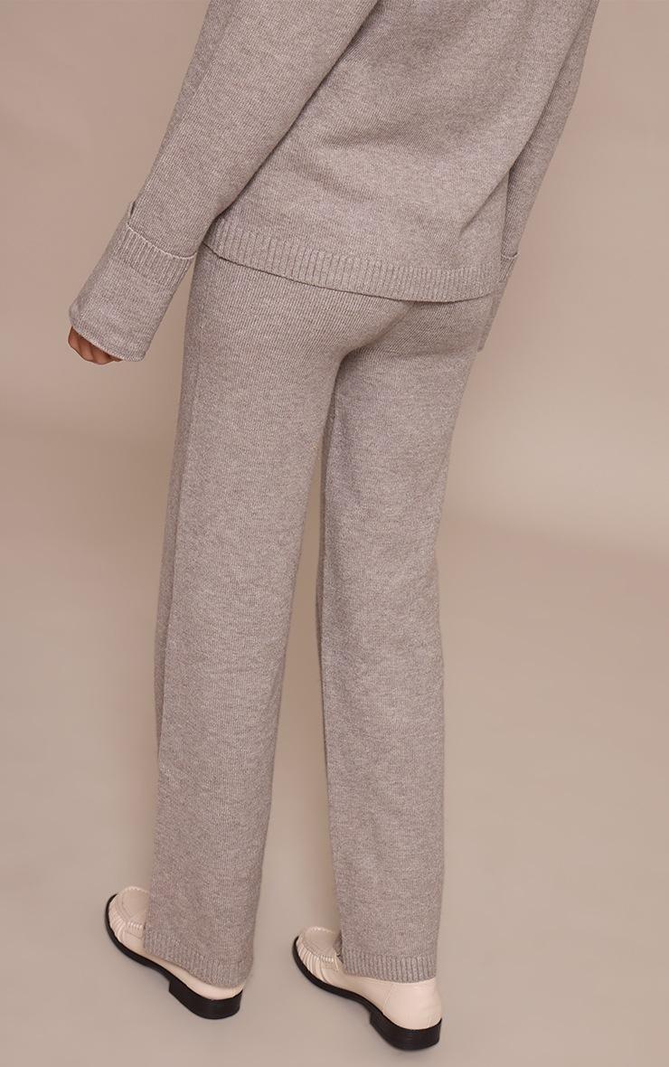Pretty Little Thing Soft Grey Wide Leg Knit Pant