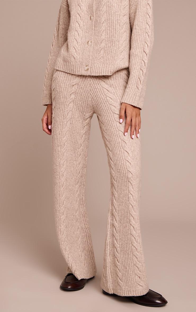 Pretty Little Thing Stone Cable Knit Pants