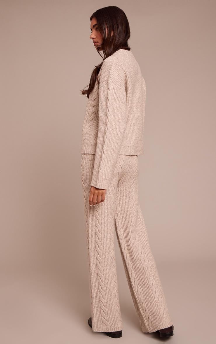 Pretty Little Thing Stone Cable Knit Pants